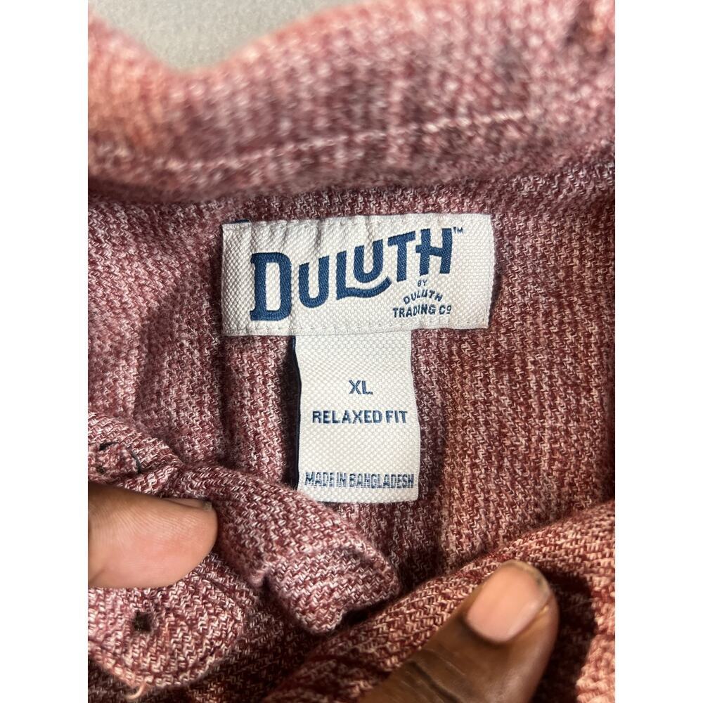 Duluth Trading Co. Men's Red Button-Up Shirt X-Large 100% Cotton Relaxed Fit